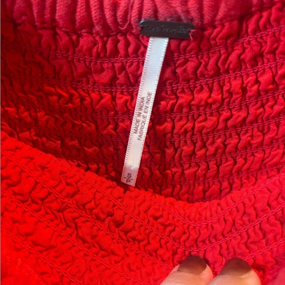 Free People Red Counting Daises Off-Shoulder Dress‎ - Picture 5 of 6